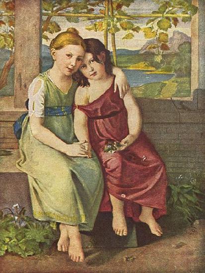 Gottlieb Schick Portrat der Adelheid und Gabriele von Humboldt oil painting image